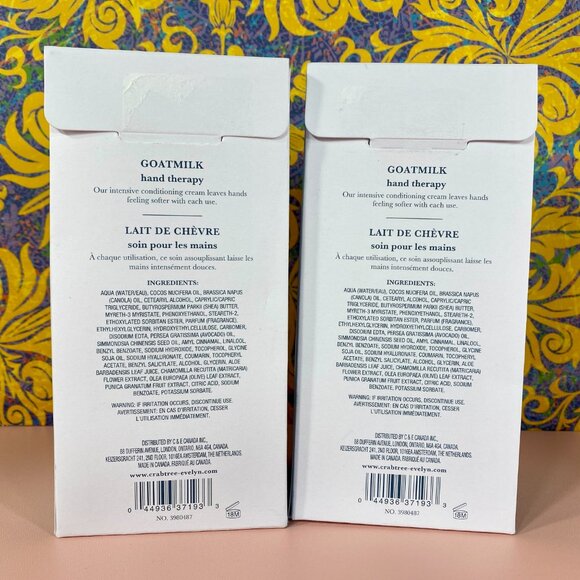 2ct Crabtree & Evelyn GOATMILK Hand Therapy Lotion Moisturizer 3.5 oz ea - Picture 2 of 2